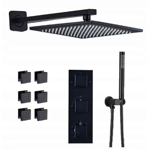 Podomítkový Termostat Hydromasážní Set S Dešťovou Sprchou 40 CM
