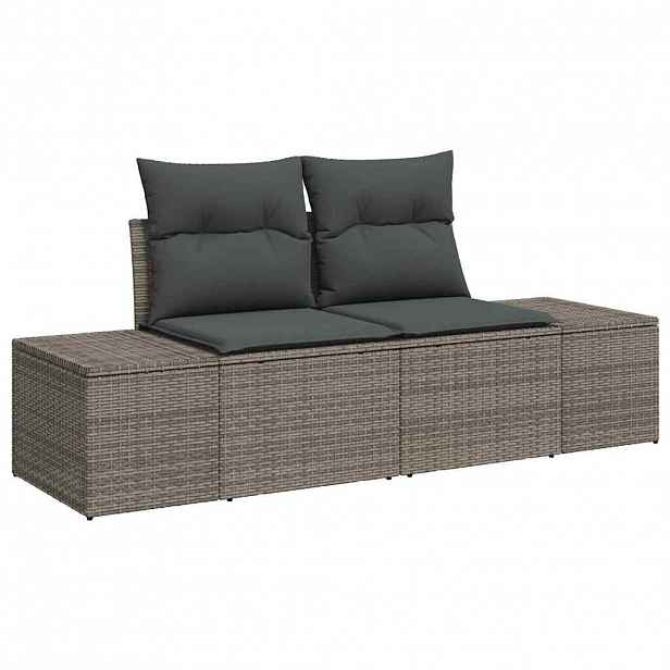 vidaXL Zahradní sofa s polštářem Šedá 184 x 62 x 69 cm polyratan