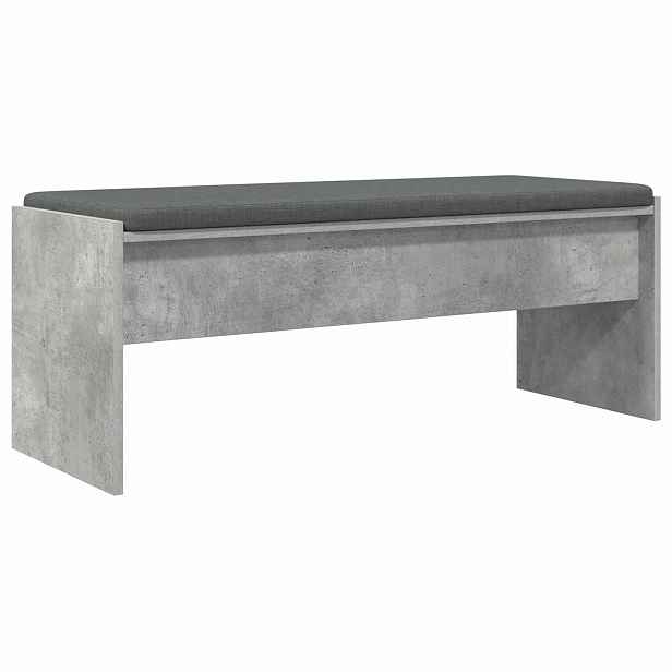 vidaXL Chodbičková lavice s polštářem Betonově šedá 103 x 38 x 40 cm