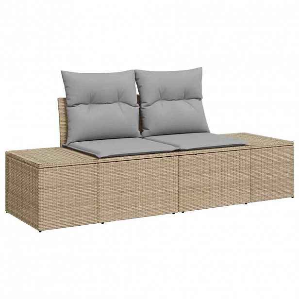 vidaXL Zahradní sofa s polštářem Béžová 184 x 62 x 69 cm polyratan