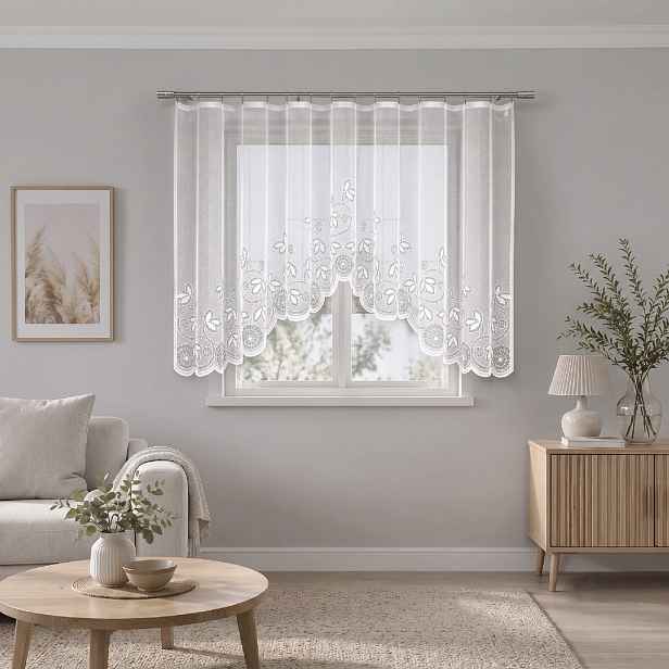 Dekorační žakárová záclona s řasící páskou ANA 150 bílá 300x150 cm MyBestHome