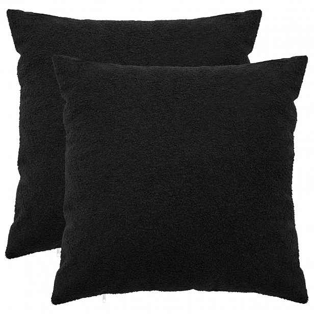 vidaXL Povlak na polštář 2 pcs HEERLEN Černá 60 x 60 cm Bouclé