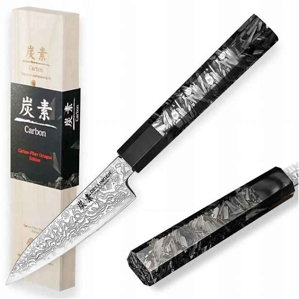 Malý loupací nůž Paring 105 mm Dellinger Carbon Fiber Octagon