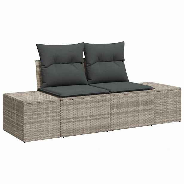 vidaXL Zahradní sofa s polštářem Šedá 184 x 62 x 69 cm polyratan