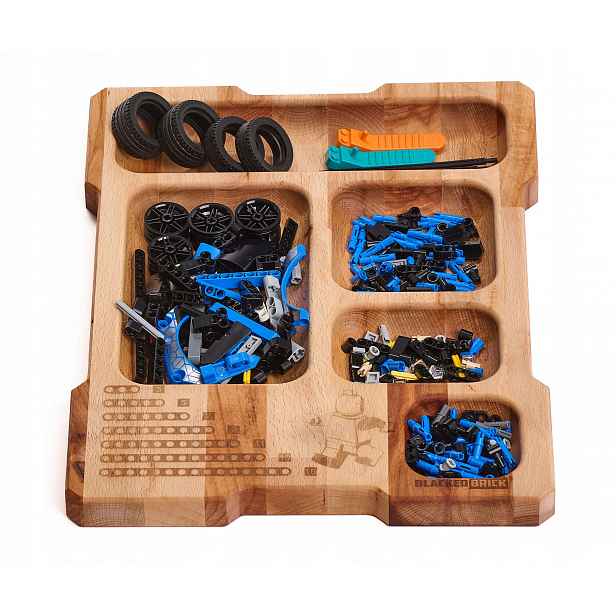 Bukový levý organizér Blacked Brick pro skládání Lego kostek