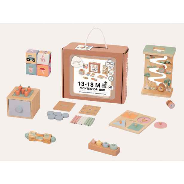 eliNeli Sada montessori hraček pro děti od 1 roku (13–18 měsíců) - edukativní box