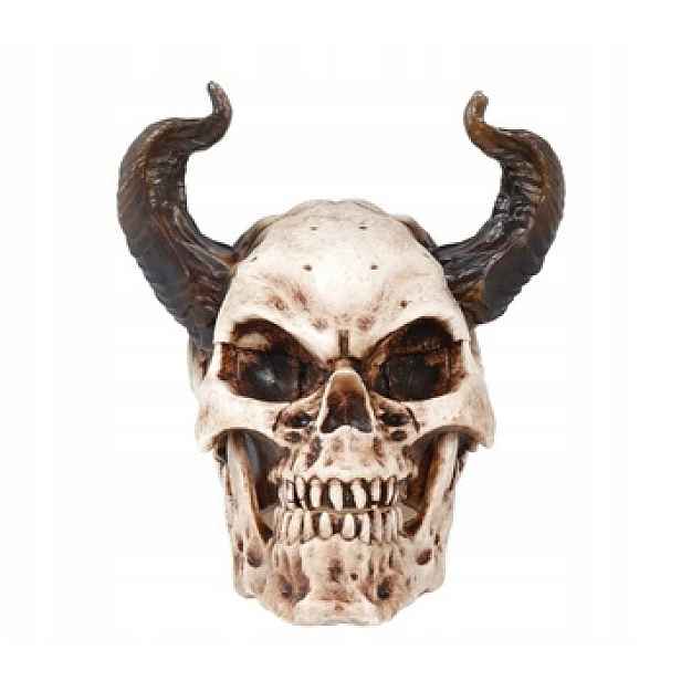 Halloweenská dekorace Lebka s rohy 20 cm