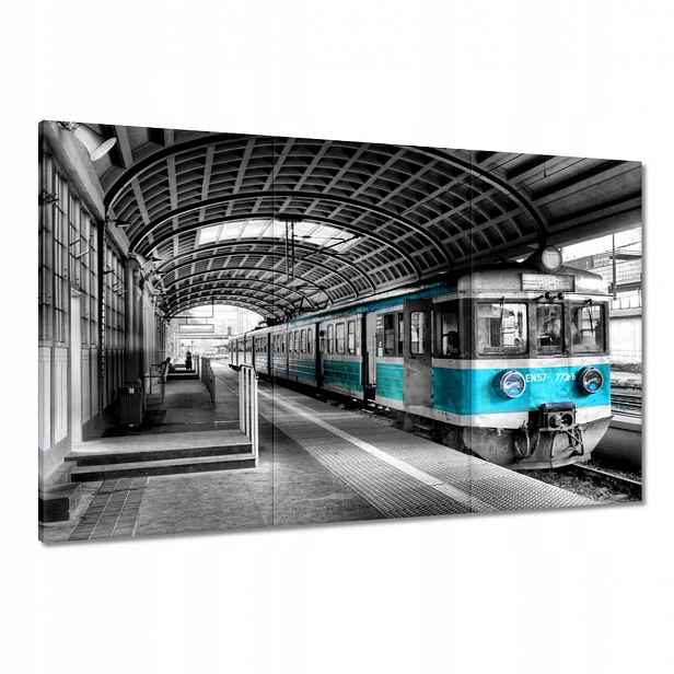 Obrazy 120x80 Tyrkysový vlak Pkp