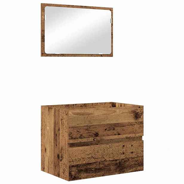 vidaXL Sada koupelnového nábytku 2 ks Staré dřevo 57 x 37 x 45 cm