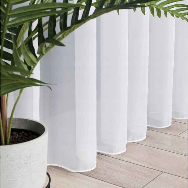 Voál Premium záclona šitá páskou tunel každý rozměr olověnka bílá 300x180