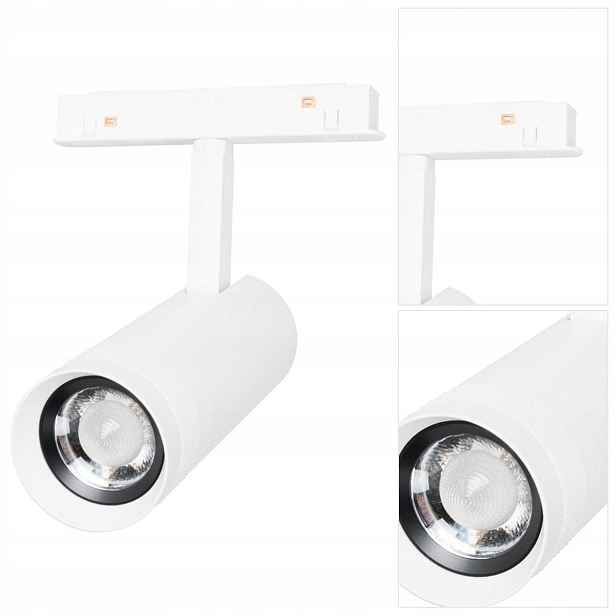 Bílý kolejnicový reflektor Magnetic Dec rozptýlený lesk v pracovně MaxLight