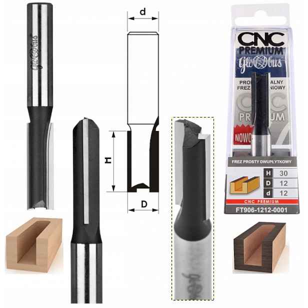 Globus Rovný Fréz Pro Šablonu Cnc Desek H=50 D=12 d=12 FT906-1212-0003
