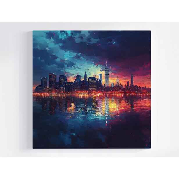 Obraz Na Plátně Canvas Město Panorama Manhattan New York Večer 50x50