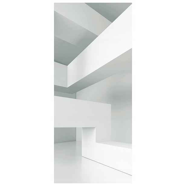 Samolepka Tapeta Bílá Geometrie Abstrakce Minimalismus Perspektiva 91x211
