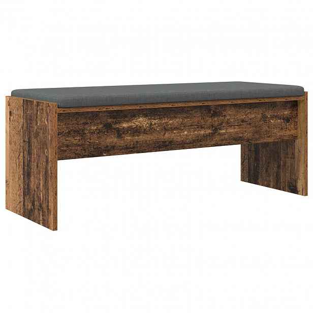 vidaXL Chodbičková lavice s polštářem Staré dřevo 103 x 38 x 40 cm