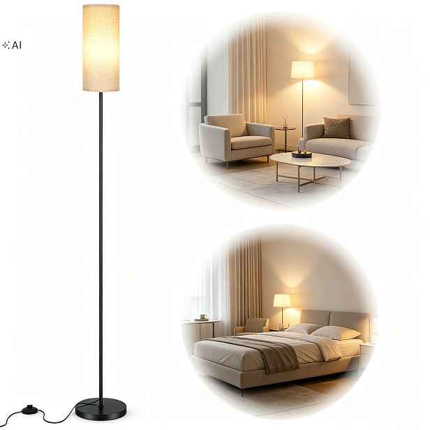 Stojací lampa na čtení E27, podlahová, 175 cm