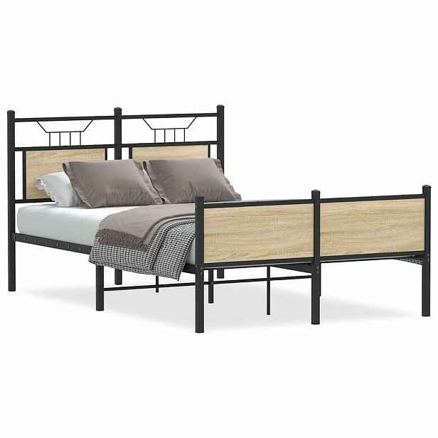 vidaXL Rám postele bez matrace dub sonoma 120x200 cm kompozitní dřevo