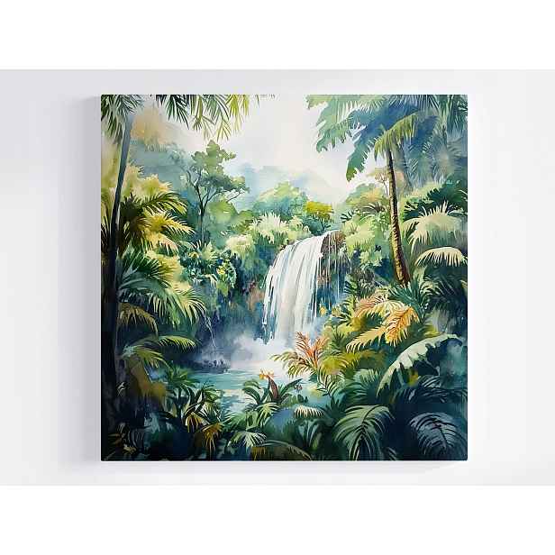 Obraz Na Plátně Canvas Tropický Deštný Les Džungle Vodopád 50x50