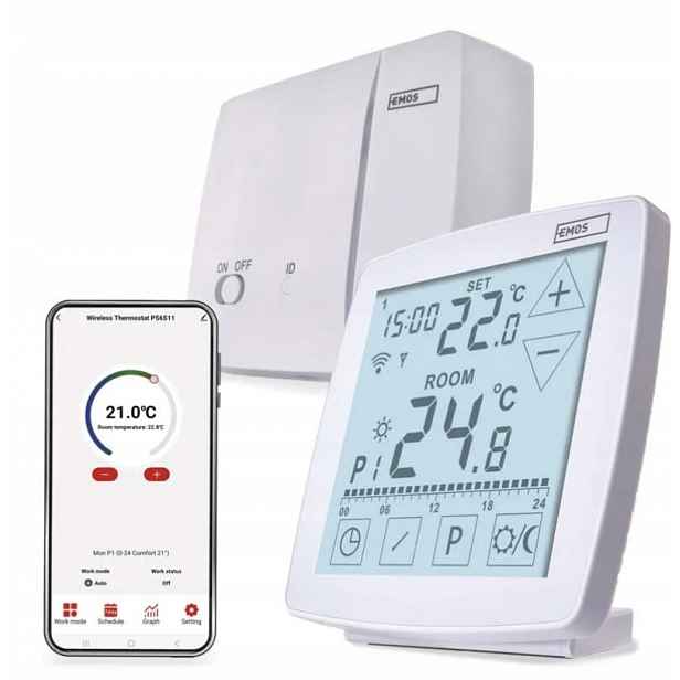 Pokojový programovatelný bezdrátový WiFi GoSmart termostat P56S11