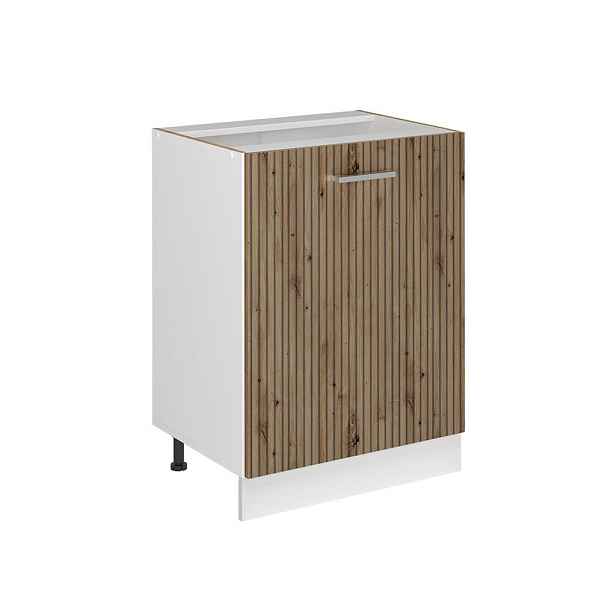 Vicco SPODNÍ SKŘÍŇKA KUCHYŇSKÉ LINKY R-Line, Řemeslný dub/Bílá, 60 cm s 1 dveřmi bez pracovní desky