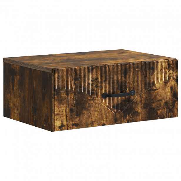 vidaXL Nástěnný noční stolek se zásuvkou Kouřový dub 49 x 34,5 x 20 cm