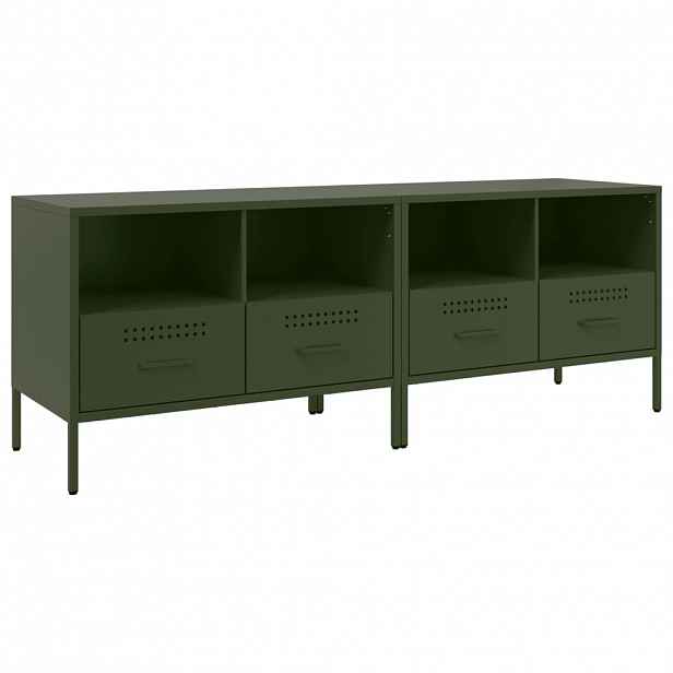 vidaXL TV skříňky 2 ks olivově zelené 68 x 39 x 50,5 cm ocel