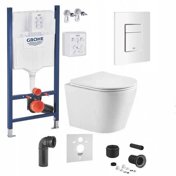 Grohe Wc mísa Tornado s deskou tlačítko podomítkový set Premium