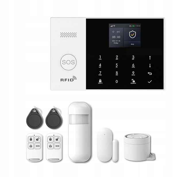 Bezdrátový domácí alarmový systém WiFi Gsm 4G Pgst PG-105 LCD Tuya