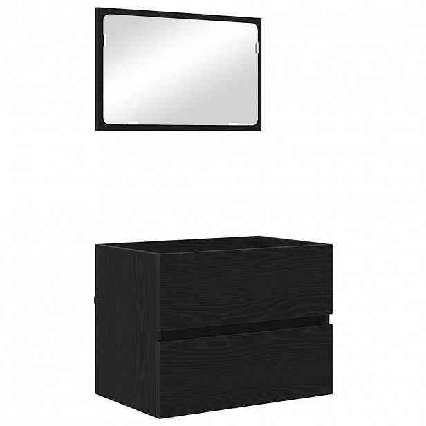 vidaXL Sada koupelnového nábytku 2 ks Černý dub 57 x 37 x 45 cm