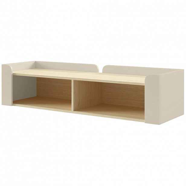 Beautysofa NÁSTĚNNÝ REGÁL Sorella se 2 otevřenými policemi, 130 cm, macadamia + dub Mavelie