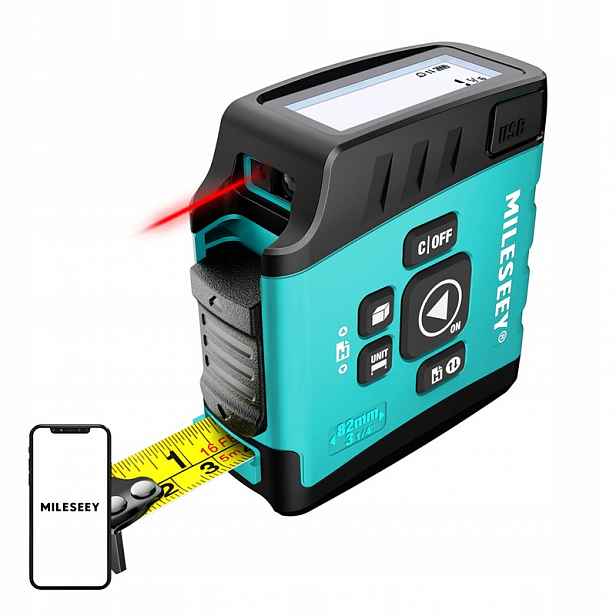 Mileseey DT20 Laserový dálkoměr 40M s měřicí páskou 5M LCD IP54