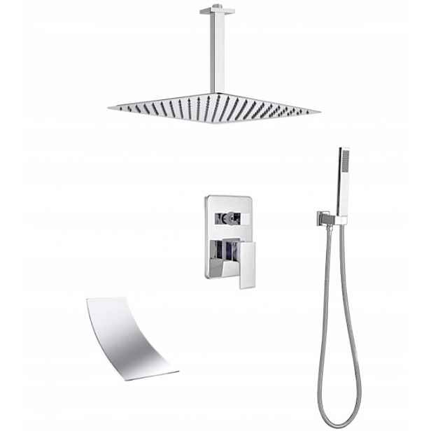Sprchový Set Podomítkový Vodopád Chrom Dešťová Sprcha 25 cm