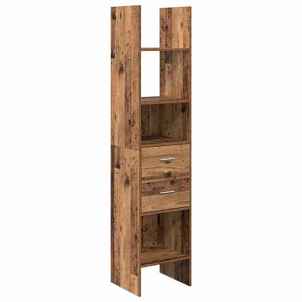 vidaXL Knihovna 2 úrovní 40 x 35 x 180 cm Kompozitní dřevo Staré dřevo