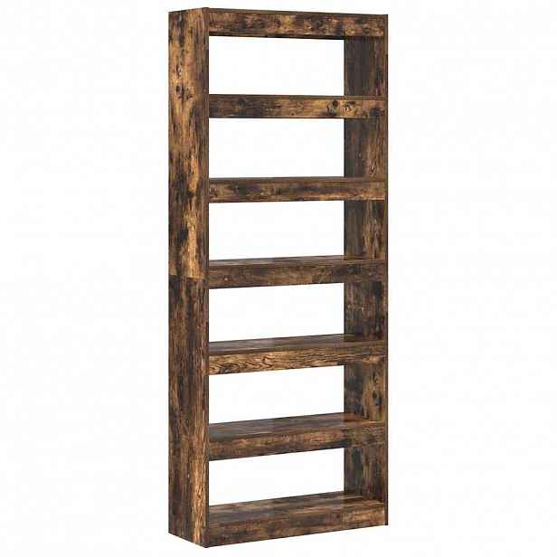 vidaXL Knihovna 6 úrovní 80 x 30 x 198 cm Kompozitní dřevo Kouřový dub