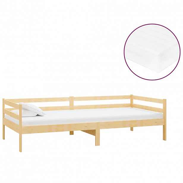 vidaXL Válenda s matrací 90 x 200 cm masivní borové dřevo