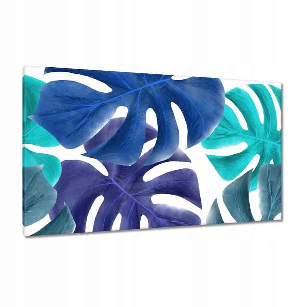 Obrazy 120x70 Monstera Listy Modrá
