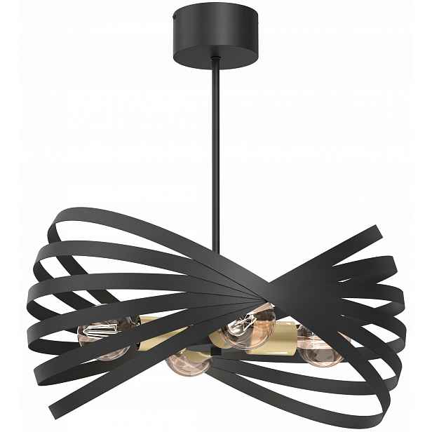 Lustr Sparkle Černý Zlatý 4xE27 glamour s nádechem moderního designu