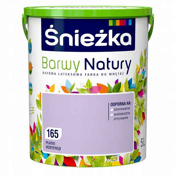 Akrylová Barva na stěny Śnieżka 5 l 165 Hydrangea Petals mat