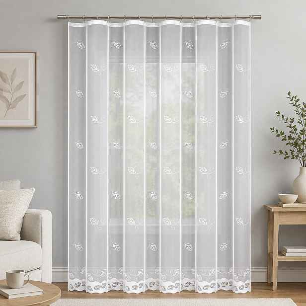 Dekorační žakárová záclona s řasící páskou HELLEN 250 bílá 300x250 cm MyBestHome
