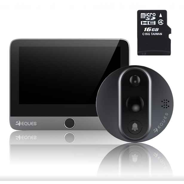 Digitální dveřní Wi-Fi kukátko Eques Mini 3S MicroSD karta 16 Gb Zdarma