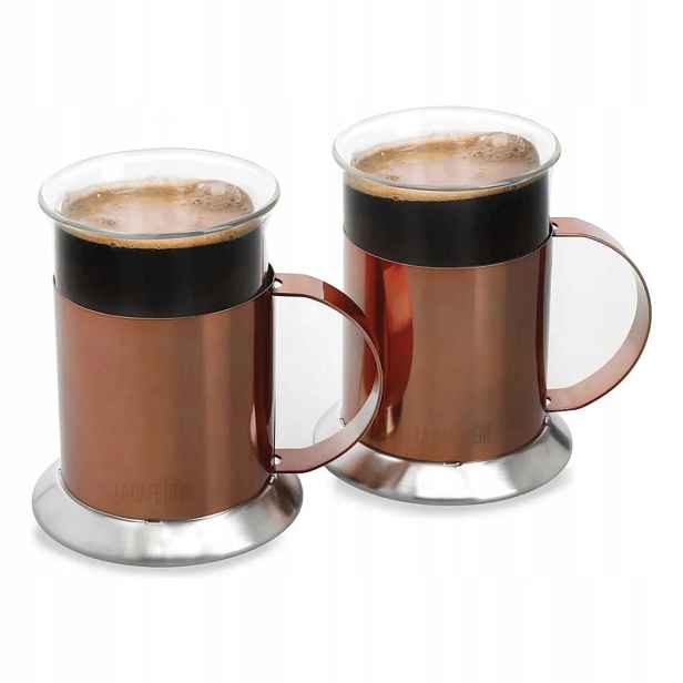 La Cafetière Sada dvou šálků s leštěným měděným povrchem, 2 ks