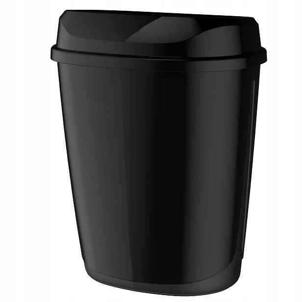 odpadkový koš 12L Alvo Line Černý s otevřeným víkem