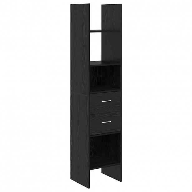 vidaXL Knihovna 2 úrovní 40 x 35 x 180 cm Kompozitní dřevo Černý dub