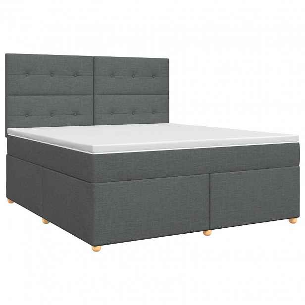 vidaXL Postel boxspring s matrací Tmavě šedá 140 x 190 cm Textil