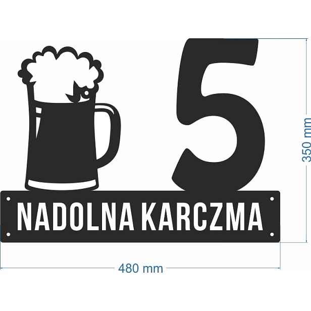 Číslo Na Dům 60 cm Tabule Adresa Ocel 2 mm Grafika 120