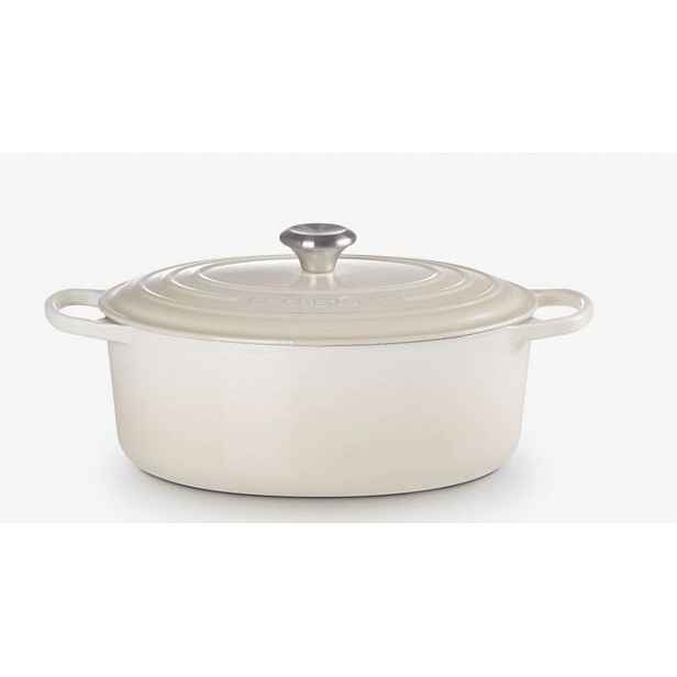 Le Creuset Signature - Pekáč oválný s poklicí, objem 6,3 l, meringue 21178317164430