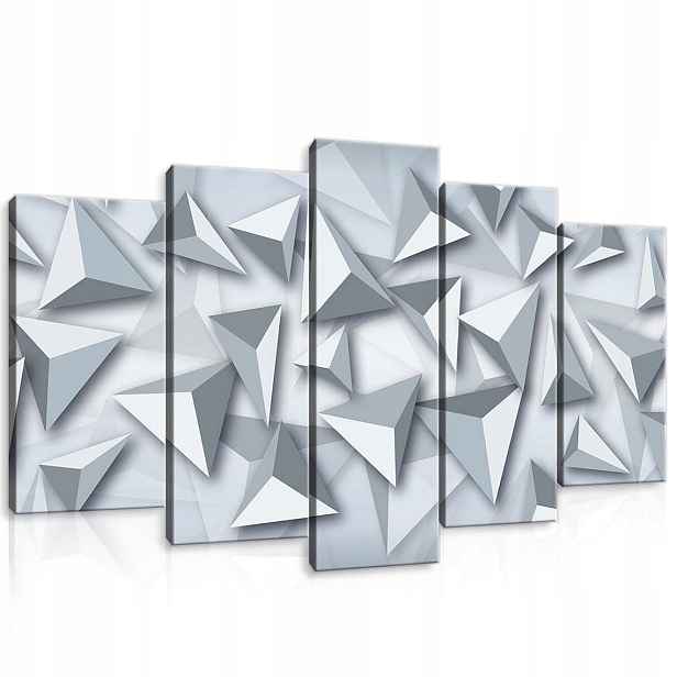 Obraz 100x60 Geometrie trojúhelníky abstrakce minimalismus šedá bílá stříbro