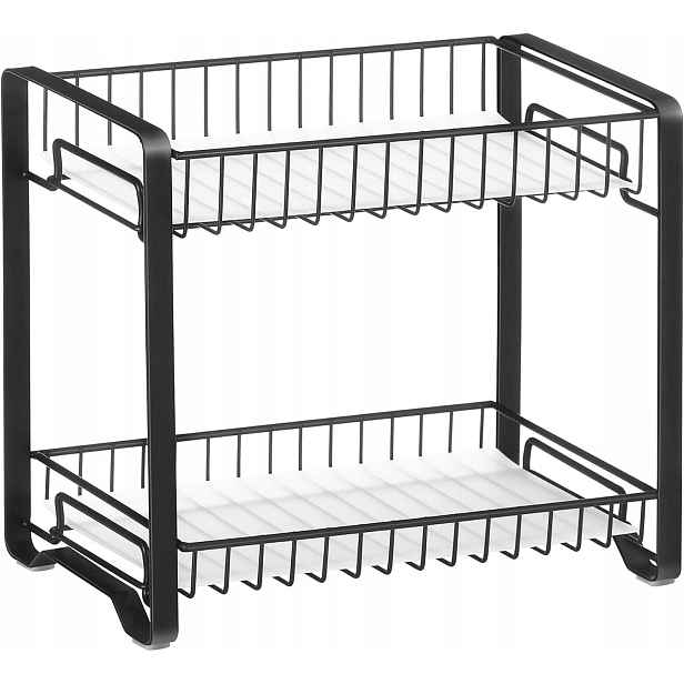 Regál Na Koření Kovový, Dvouúrovňový, Plastový Držák KCS013B01