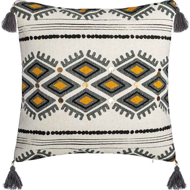 ATMOSPHERA Bavlněný povlak na polštář Aztec 40x40 cm bílý
