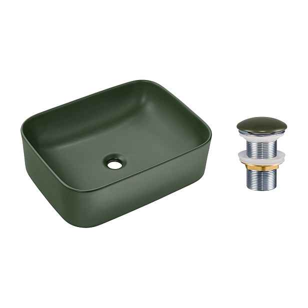 Comad Sada keramického umyvadla na desku a výpusti Kama 50 cm zelená